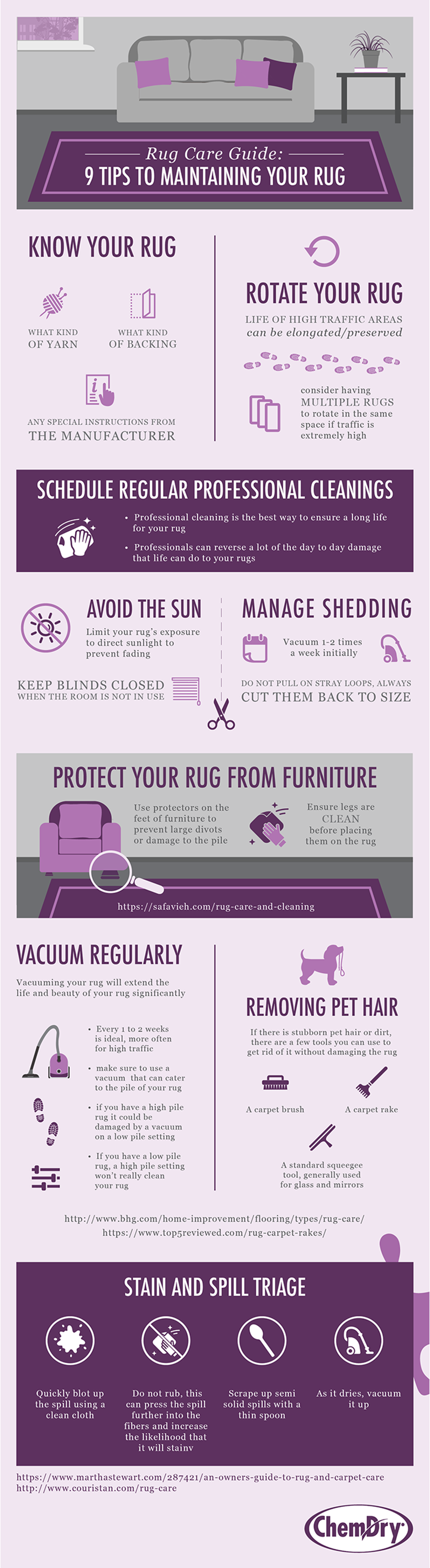 9 tip to maintaining your rug inflographic